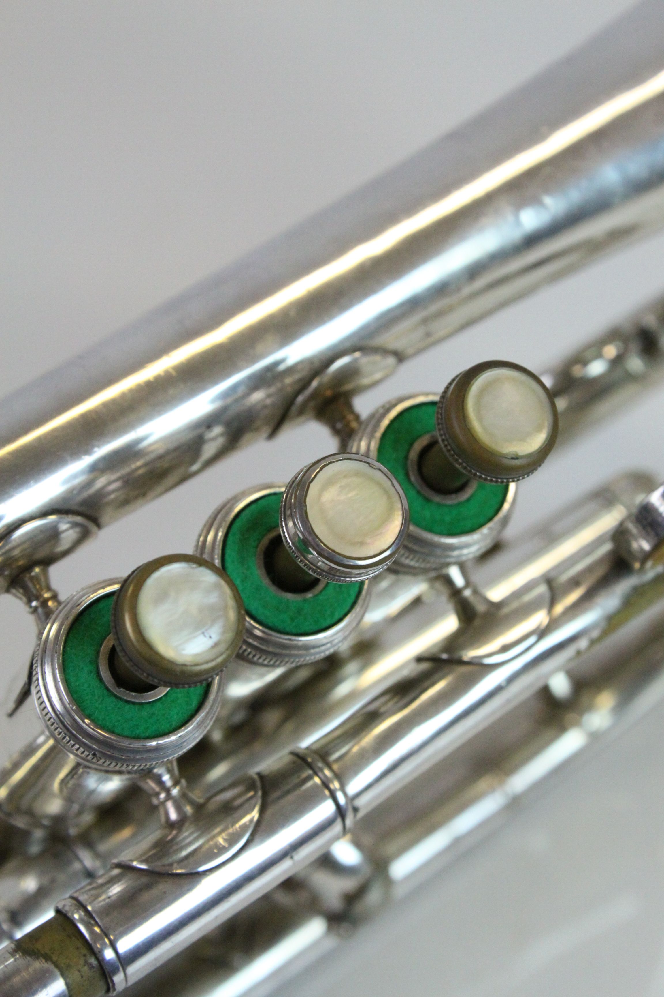 Two vintage Trumpets to include a Brass one marked "Manhattan" and a Silver plated example marked " - Image 7 of 9