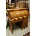 Contemporary Pine Roll Top Desk