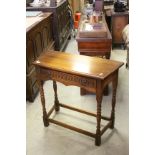 20th century Oak Hall Table with Single Drawer