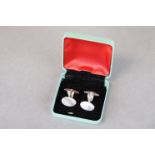 Pair of Sterling Silver Engine Turned Cufflinks