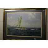 Montague Dawson signed Marine print sailing yachts at full mast