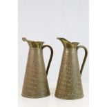 Pair of Vintage ' Joseph Sankey ' Jugs with Snakeskin Effect Bodies