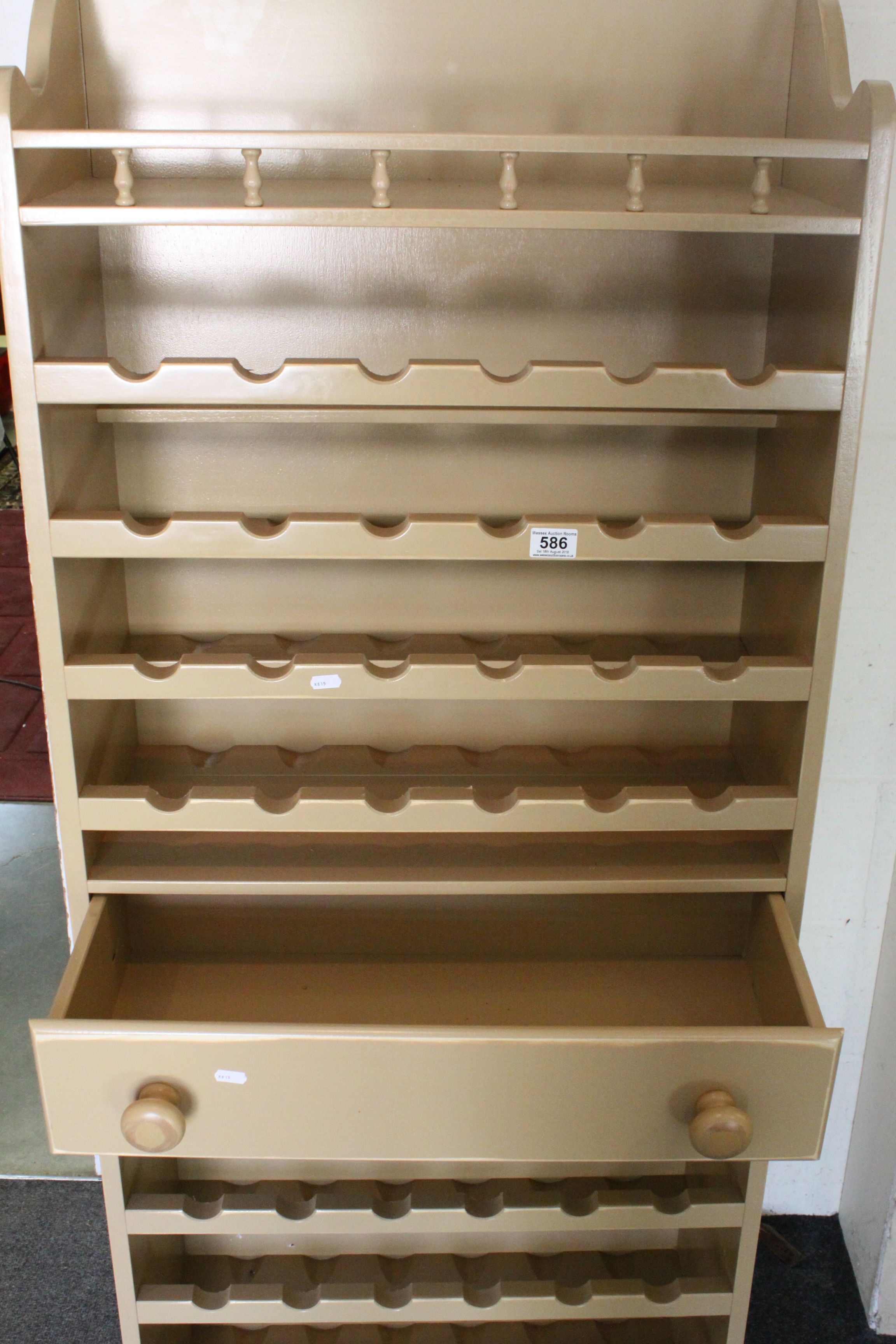 Contemporary 54 Wine Bottle Rack / Storage Unit with central drawer, approx. 169cm high x 68cm wide - Image 5 of 5