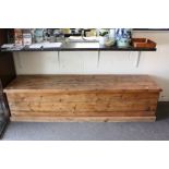 Very Large Vintage Pine Blanket Box with iron carrying handles, 210cms long, 53cms deep, 52cms high