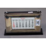 Silver Hallmarked Fronted Desk Calendar, London 1982