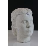 Plaster sculpture of a Female Head by Penelope Ellis (Possibly a self portrait)