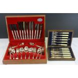 Canteen of Silver Plated Cutlery by Cooper Ludlam, six place setting plus a Cased Set of Fish Knives