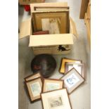 Collection of Pictures and Prints including a Gilt Framed Watercolour of Lake Scene signed W Hayes