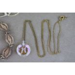 Three Silver Bracelets, Three Silver Necklaces and Rolled Gold Necklace (7)q
