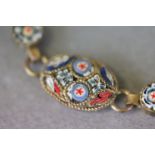 Vintage Italian Twelve Link Micro Mosaic Fine Bracelet