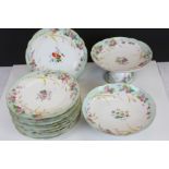 19th century Floral Pattern Dessert Service including Comport