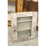 Small Vintage French Style Hanging Wall Cabinet with Single Glazed Door