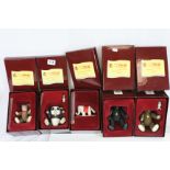Five boxed Steiff Enesco animals to include; Panda & Dutch Rabbit Miniatures, Happy, Elephant Pin