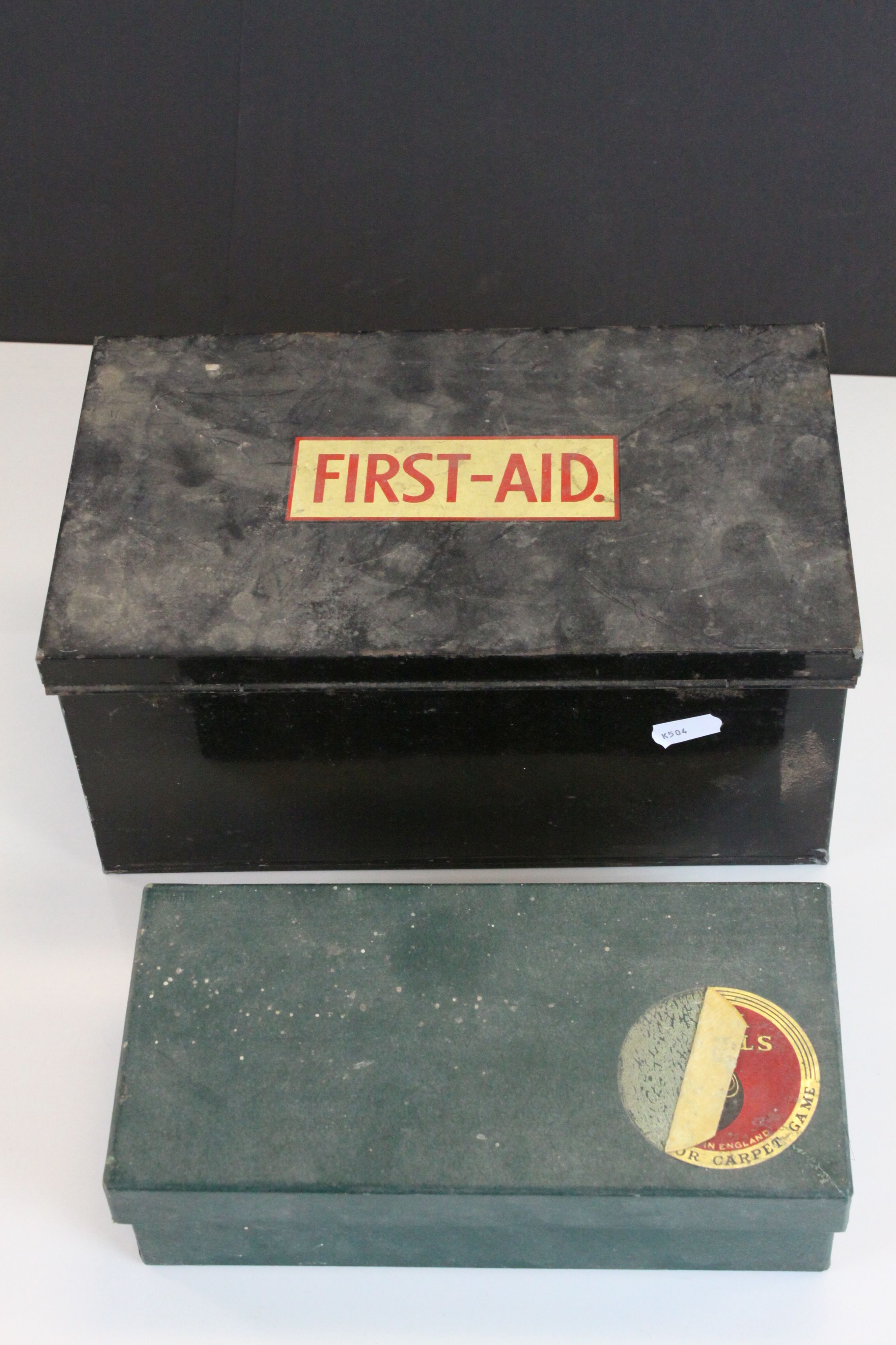 Vintage Metal First Aid Tin with contents together with a Boxed Brookes & Adams Indoor Carpet - Image 5 of 5