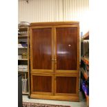 Ralph Lauren Oak Armoire comprising a Cupboard over Cupboard, approx. 200cms high x 135cms wide x
