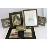 Small collection of vintage framed pictures & prints to include a pair of Watercolours