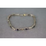 14ct Yellow Gold Sapphire and Diamond Bracelet