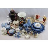 Mixed Lot of Ceramics including Wedgwood Jasperware, Portmeirion Pomona Vase, etc