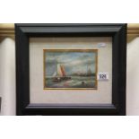 Framed and Glazed Oil Painting of a Fishing Boat Seascape