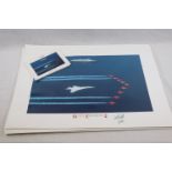 Twenty Photographic Pictures of Queen Elizabeth II with The Red Arrows and Concorde, each signed