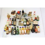 Collection of miniature bottles of alcohol to include Whisky's