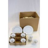 Crown Ming White and Silver Coloured Part Tea / Dinner Service including 6 Tea Cups, Saucers, Tea