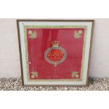 A Vintage Large Framed And Glazed Military Regimental Silk Print.