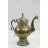 Ornate vintage Asian Brass Coffee pot with Animal spout & handle