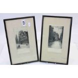 Pair of framed & glazed signed "Artist Proof" Engravings by Walter Shirlaw (1838 - 1909)