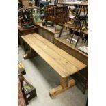 Long Pine Low Table, the top made from an old door, 196cms long x 62cms high