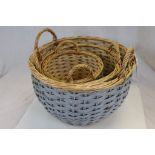 Stack of Three Graduating Circular Wicker Baskets