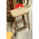 Vintage Beech Wood Fold-Out Kitchen Stool / Steps