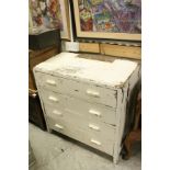 Painted Oak Chest of Four Long Drawers