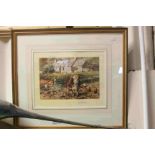 David Shepherd Signed Print of a Bull in a Farmyard entitled ' Old Bens Cottage '
