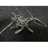 Silver and Marcasite Art Deco Style Necklace