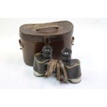 A Cased Pair Of Carl Zeiss Jena World War Two Era Field Binoculars. No.207637.