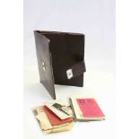 Early 20th century Red Stationery Case together with some paperwork dating around 1930's