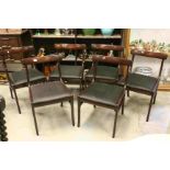 Set of Six 1960's Danish Rungstedlund Ole Wanscher for Poul Jeppesen Mahogany Dining Chairs with
