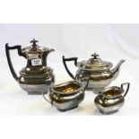 Four piece Walker & Hall Silver plated Teaset