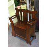 Early to Mid 20th century Oak Hall Stand and Seat