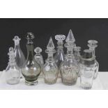 Collection of Georgian & other Decanters and a Cocktail shaker
