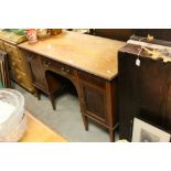 Edwardian Mahogany Writing Desk with Ebony and Satinwood Inlay, 130cms long