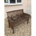 Wooden Slatted Garden Bench, 118cms long