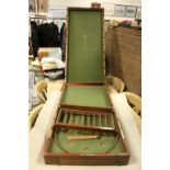Large 19th century Mahogany Cased Bagatelle Type Game with Fittings