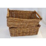 Two Rectangular Wicker Baskets