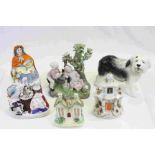 Small group of vintage ceramics to include Staffordshire, Meissen style etc