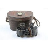 Vintage Busch Ultralux 8 x 26 Military Field Binoculars Nr.154328 Complete With Original Leather