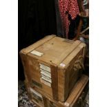 Vintage Royal Air Force Wooden Packing / Storage Crate with rope handles, 50cms x 43cm x 53cms