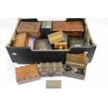 Box of Boxes including Wooden, Tooled Leather, Metal, etc