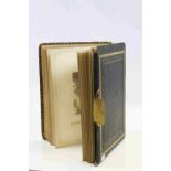 Large leather bound photograph album of Victorian CDV's and photos etc